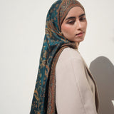 Pashmina Jacquard Scarf - Deep Ocean