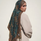 Pashmina Jacquard Scarf - Deep Ocean