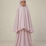 Gebetskleid-Set Kids in Rosa – Vorderansicht