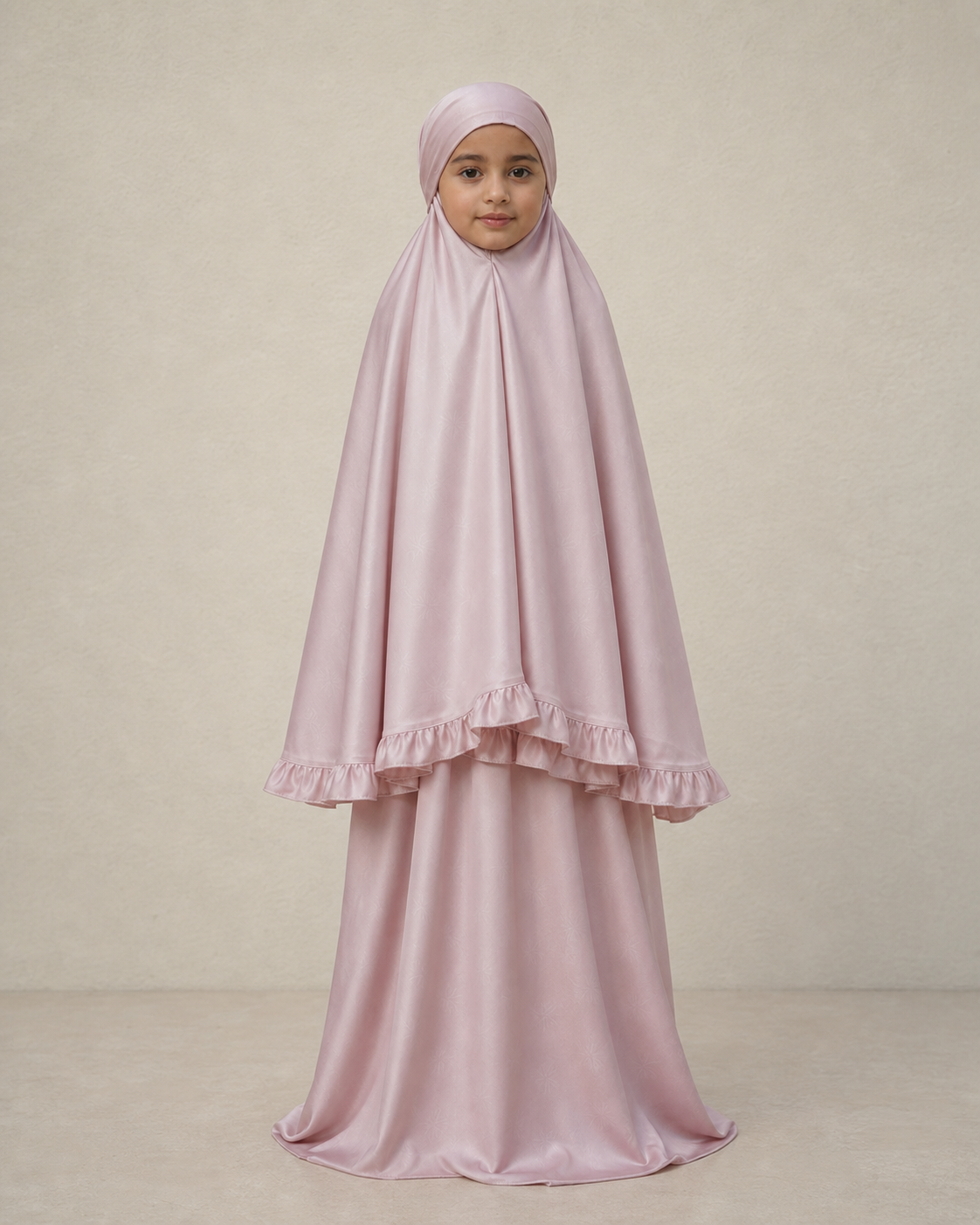 Gebetskleid-Set Kids in Rosa – Vorderansicht