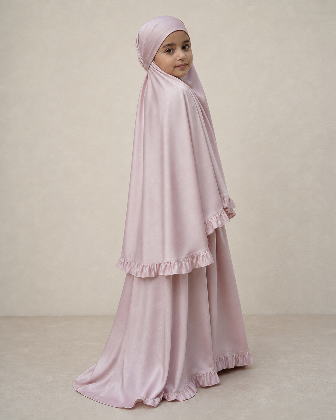 Gebetskleid-Set Kids in Rosa – Seitenansicht