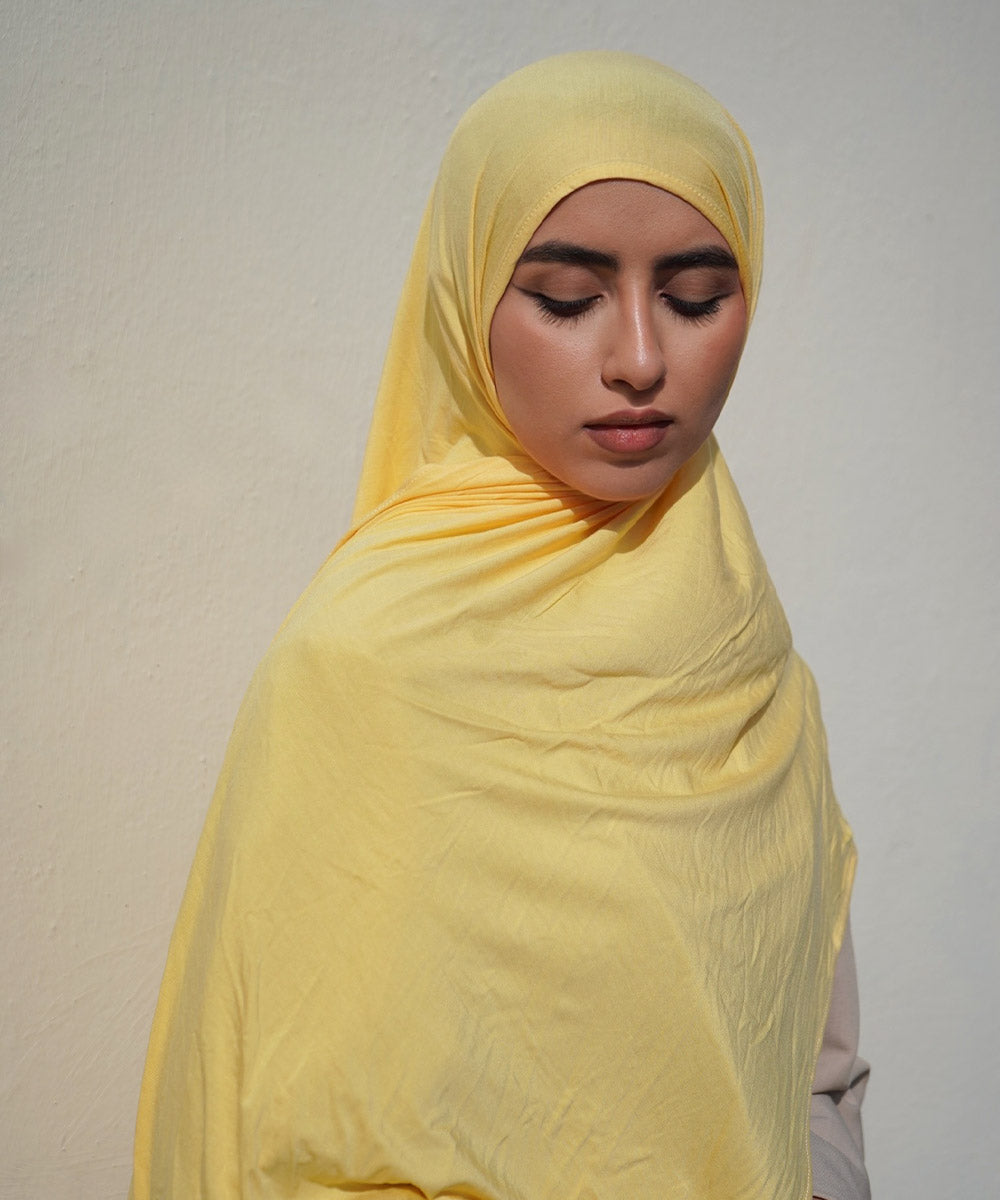Sunshine Yellow Bamboo Jersey Hijab