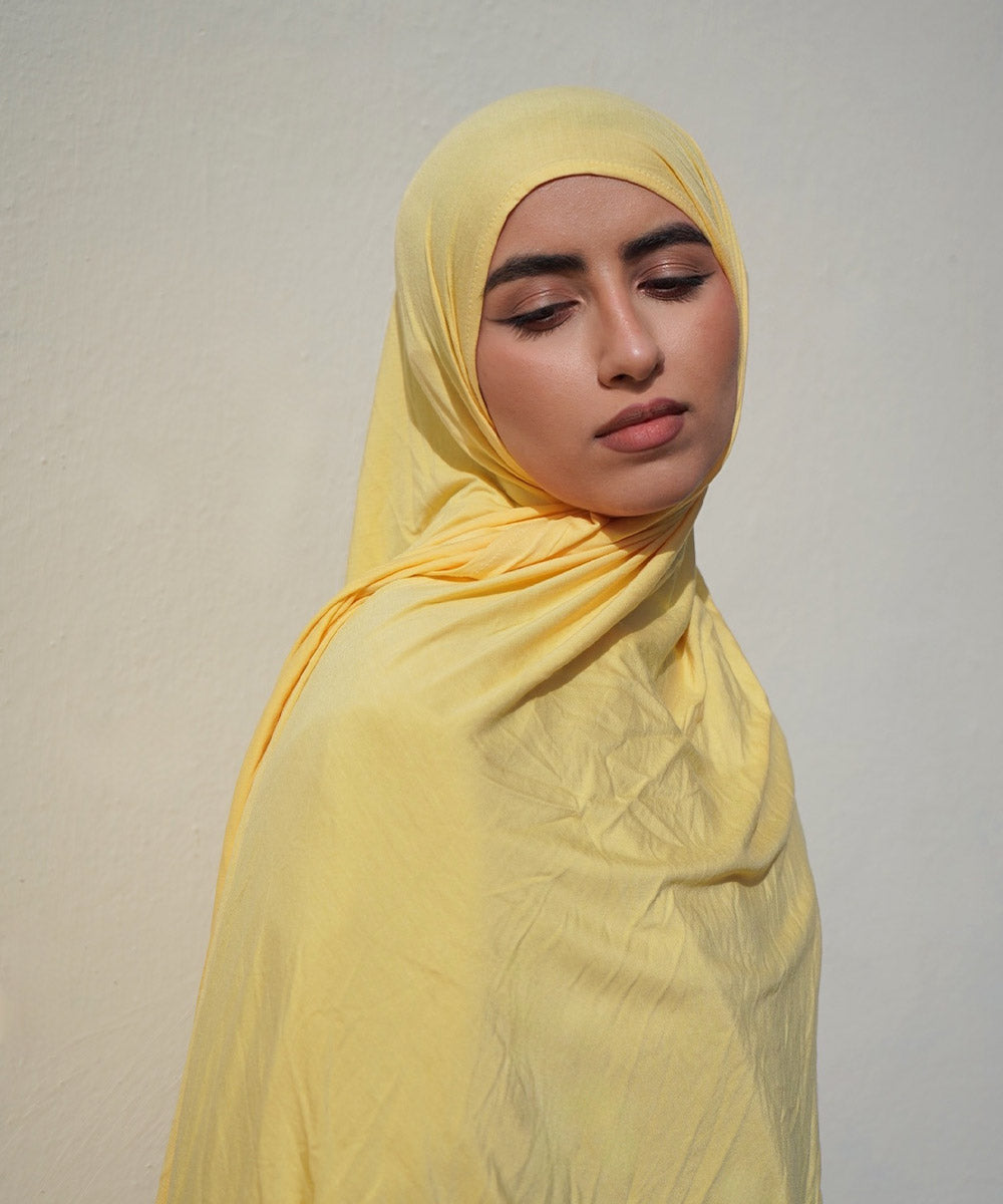 Sunshine Yellow Bamboo Jersey Hijab