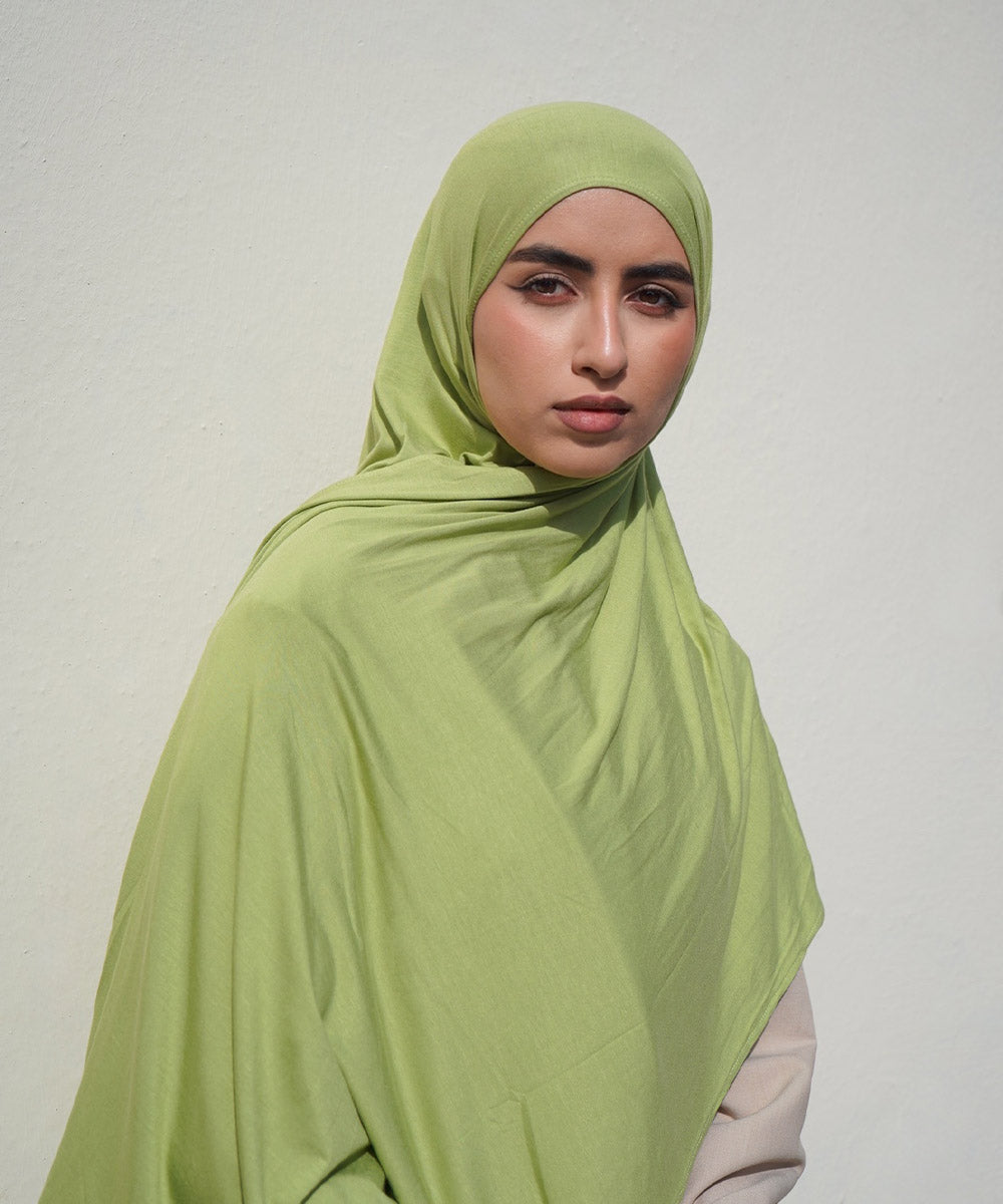 Lime Green Bamboo Jersey Hijab