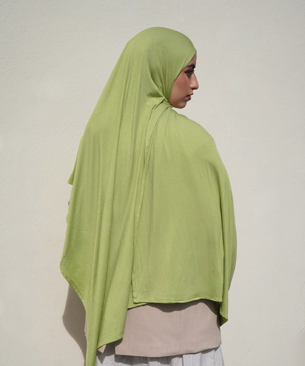 Lime Green Bamboo Jersey Hijab