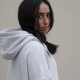 Hoodie Abayah aus Baumwolle Grau