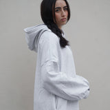 Hoodie Abayah aus Baumwolle Grau