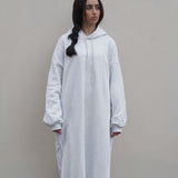 Hoodie Abayah aus Baumwolle Grau