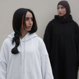 Hoodie Abayah aus Baumwolle Grau