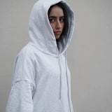 Hoodie Abayah aus Baumwolle Grau