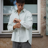 Gestreiftes Herrenhemd - Grün