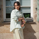 Gestreiftes Damenhemd - Grün