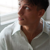 Gestreiftes Herrenhemd - Grün