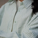 Gestreiftes Damenhemd - Grün