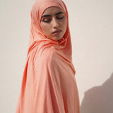 Creamy Peach Bamboo Jersey Hijab