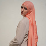 Creamy Peach Bamboo Jersey Hijab