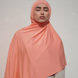 Creamy Peach Bamboo Jersey Hijab
