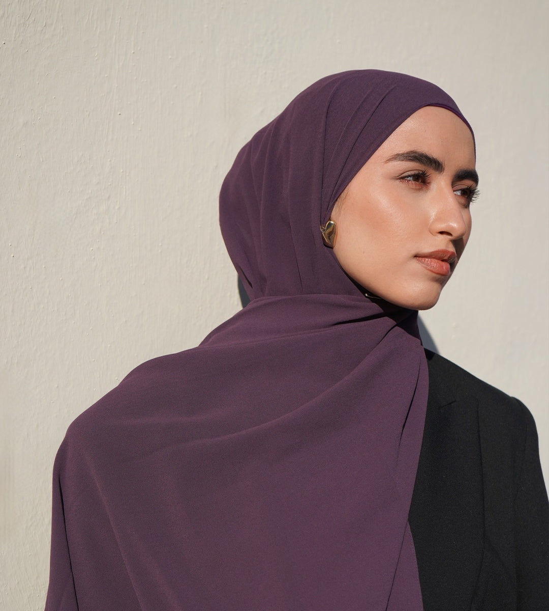 Matching Hijab & Undercap - Grape Purple