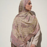 Pashmina Jacquard Scarf - Blush Rose