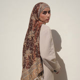 Pashmina Jacquard Scarf - Garnet Red