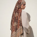 Pashmina Jacquard Scarf - Garnet Red