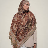Pashmina Jacquard Scarf - Garnet Red