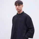 North African Qamis Schwarz aus Leinen