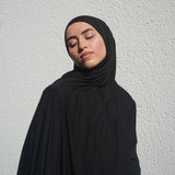 Midnight Black Bamboo Jersey Hijab