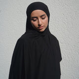 Midnight Black Bamboo Jersey Hijab