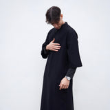 North African Qamis Schwarz aus Leinen