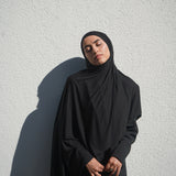 Midnight Black Bamboo Jersey Hijab