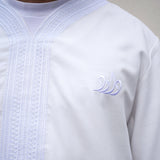 North African Qamis Weiss aus Leinen