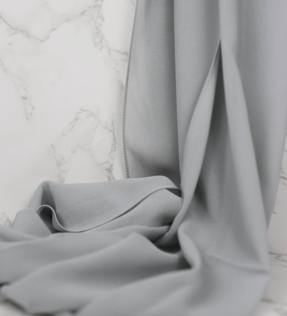 Blue-Silver Chiffon Hijab - Chiffon