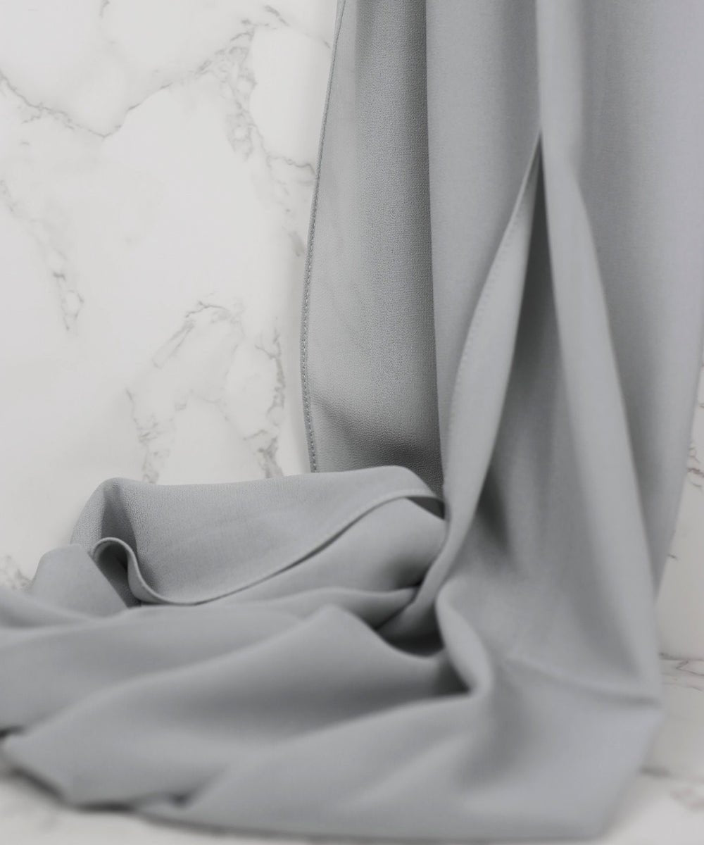 Blue-Silver Chiffon Hijab - Chiffon