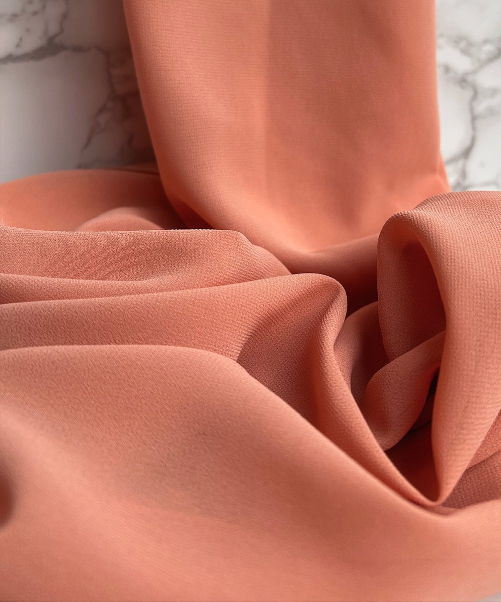 Creamy Peach Chiffon Hijab - Chiffon