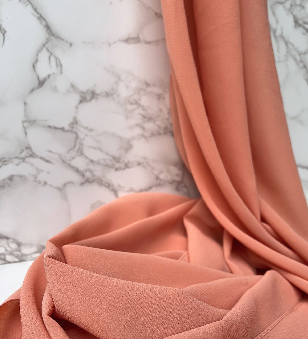 Creamy Peach Chiffon Hijab - Chiffon