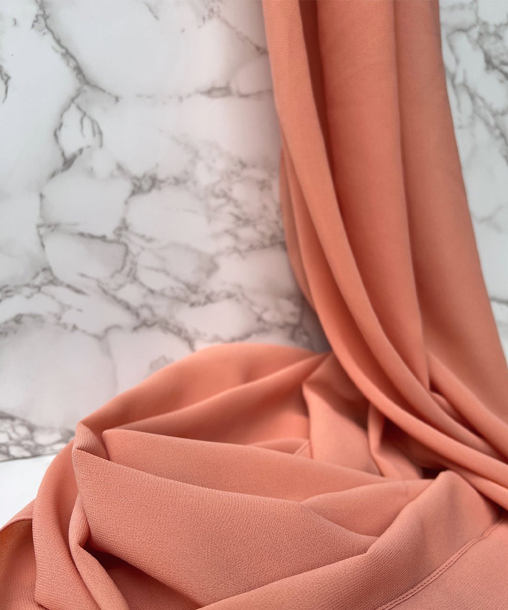 Creamy Peach Chiffon Hijab - Chiffon