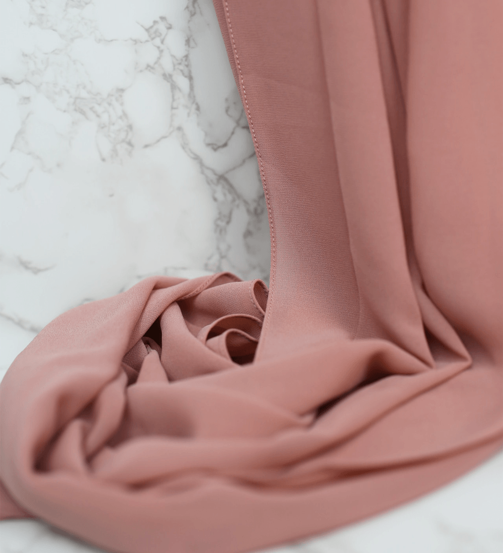 Dusty-Rose Chiffon Hijab - Chiffon