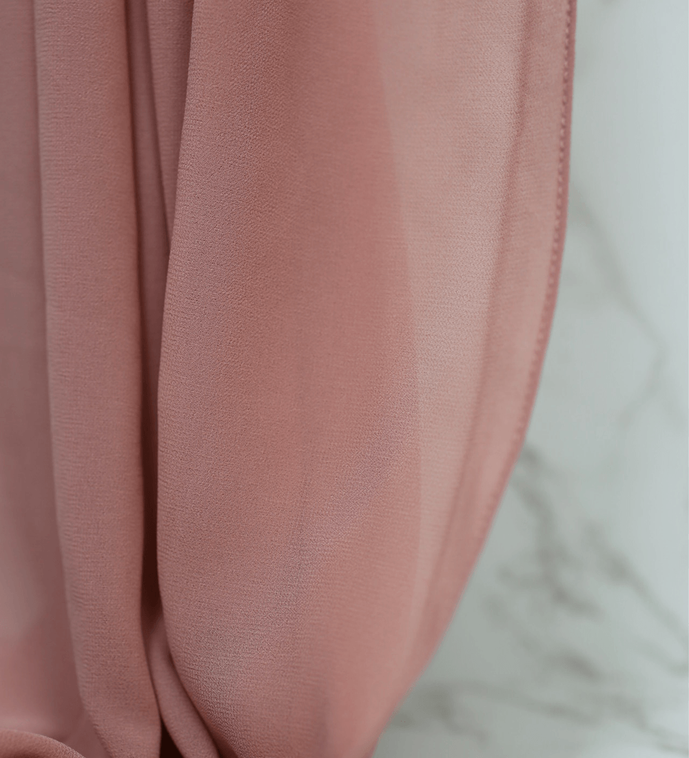 Dusty-Rose Chiffon Hijab - Chiffon