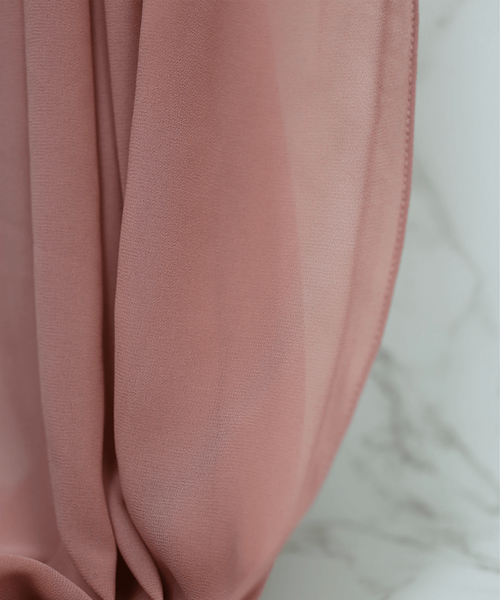 Dusty-Rose Chiffon Hijab - Chiffon