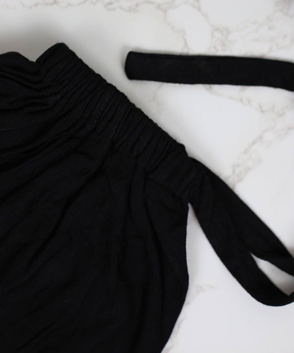Midnight-Black Bindebonnet Jersey Untertuch -