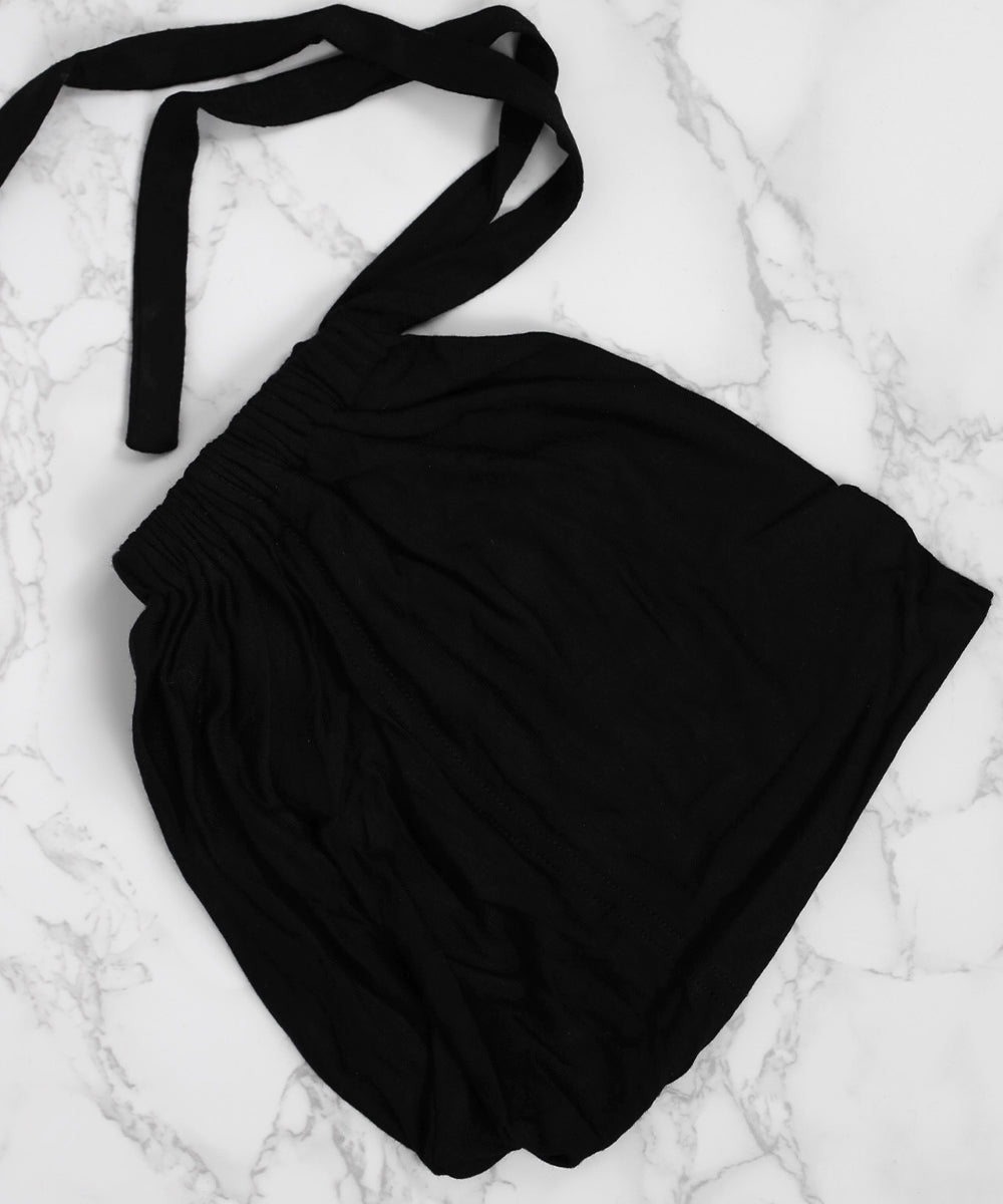 Midnight-Black Bindebonnet Jersey Untertuch -