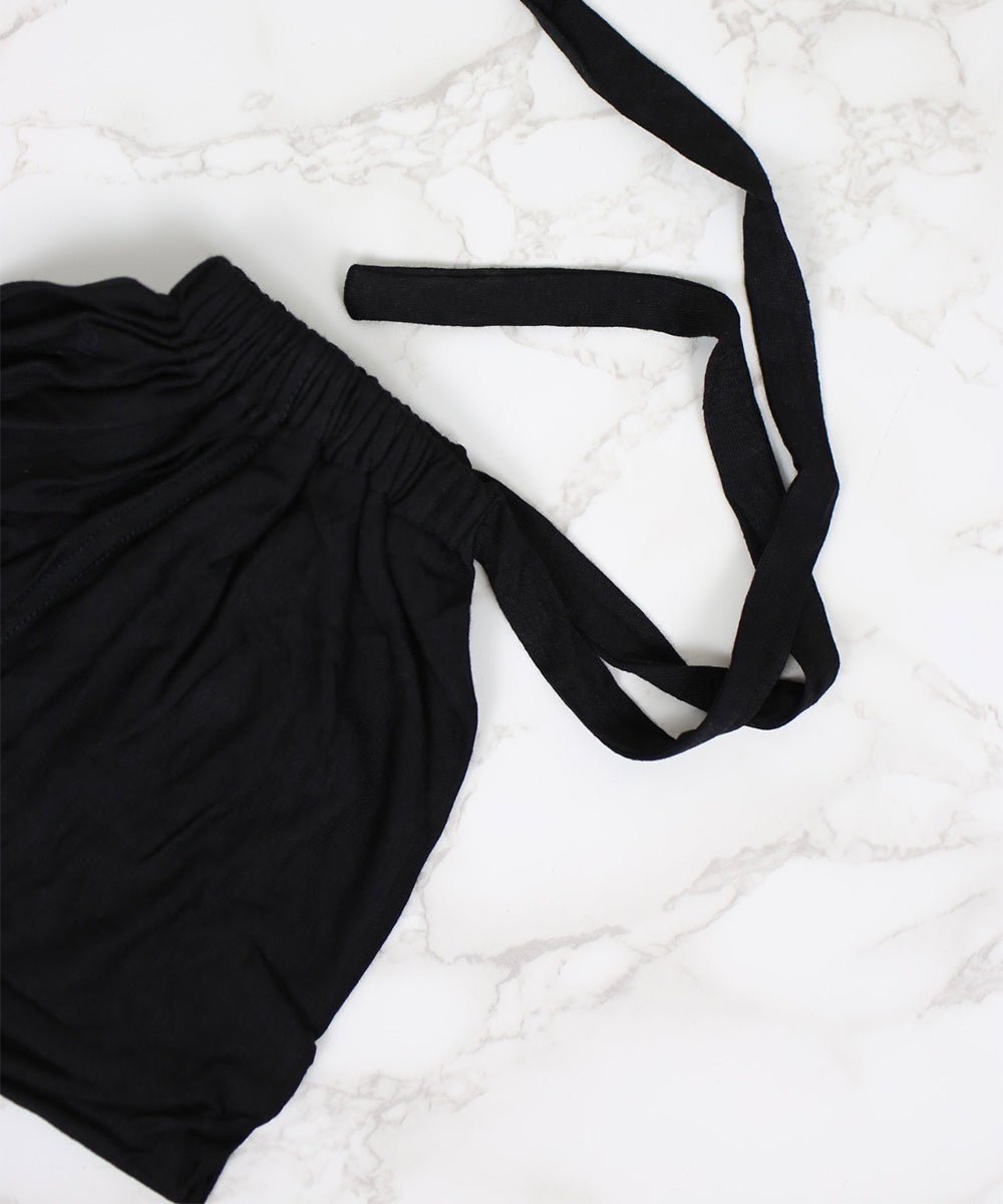 Midnight-Black Bindebonnet Jersey Untertuch -