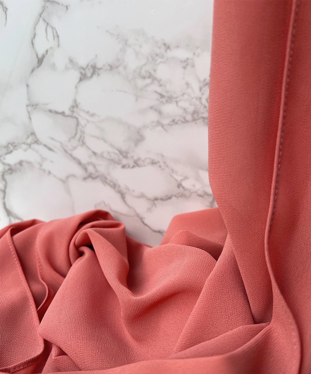 Pastel Red Chiffon Hijab - Chiffon