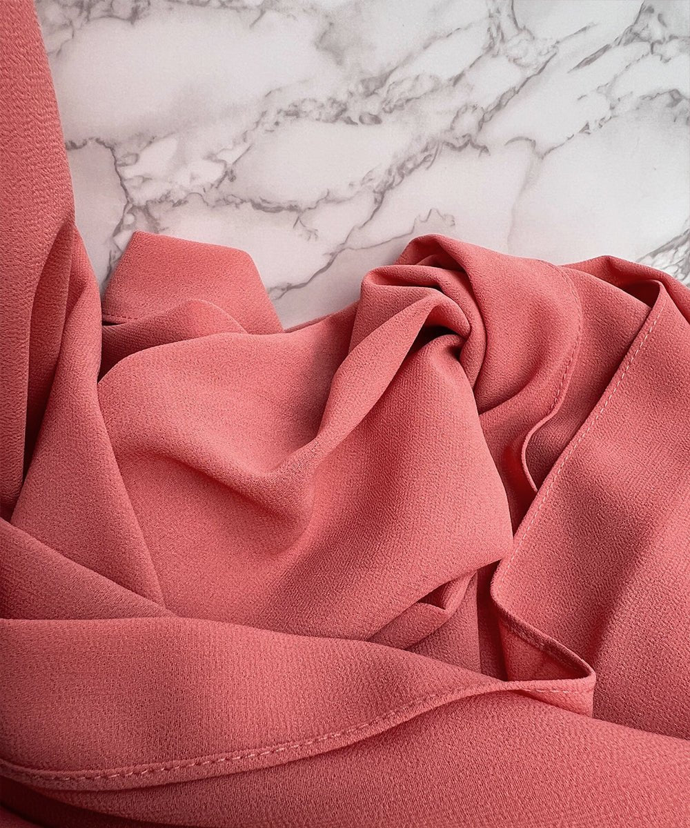 Pastel Red Chiffon Hijab - Chiffon