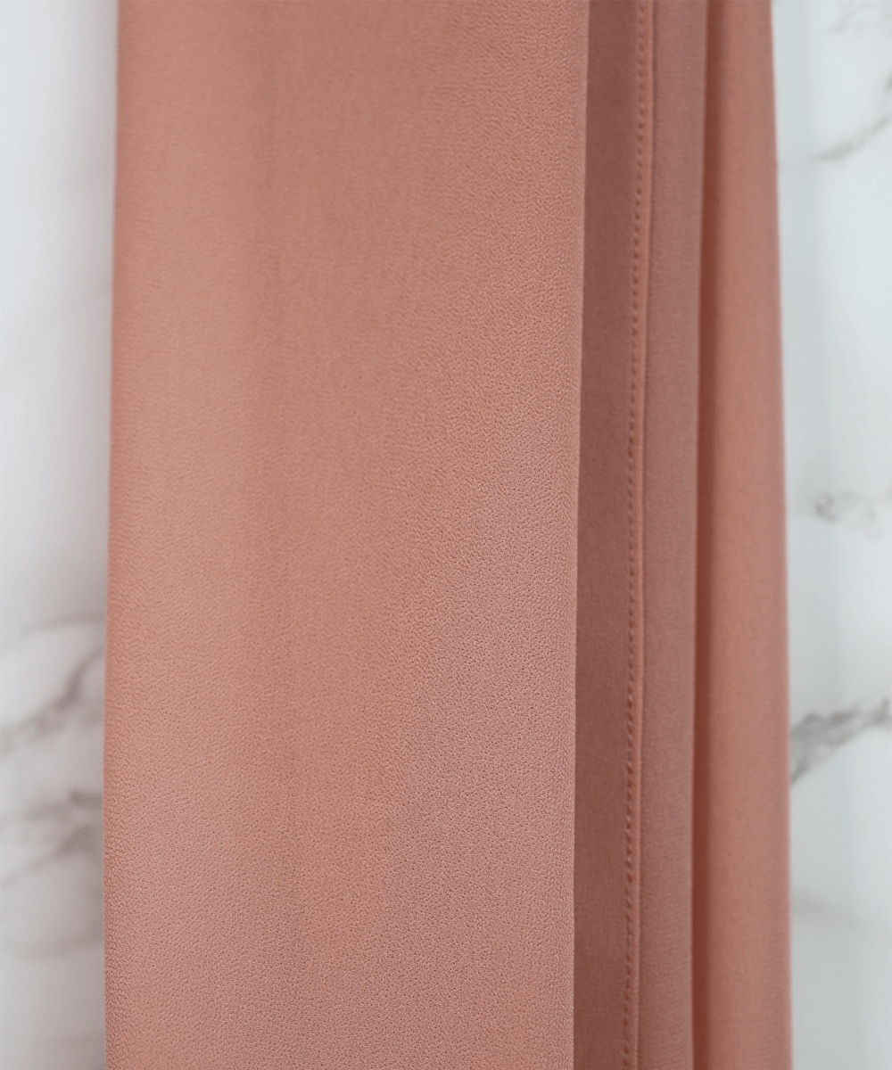 Peach-Bloom Chiffon Hijab - Chiffon