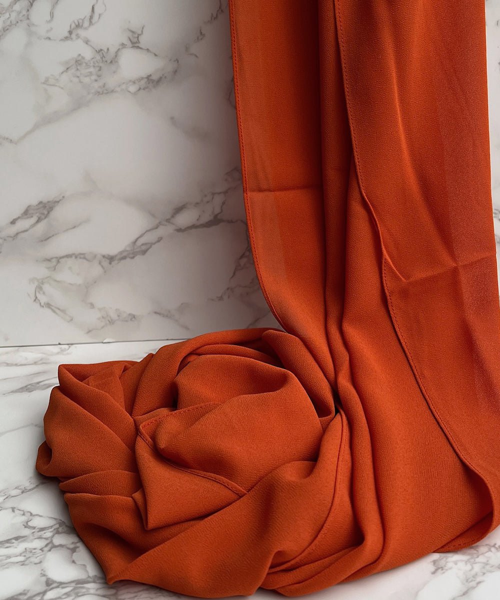 Pumpking Orange Chiffon Hijab - Chiffon