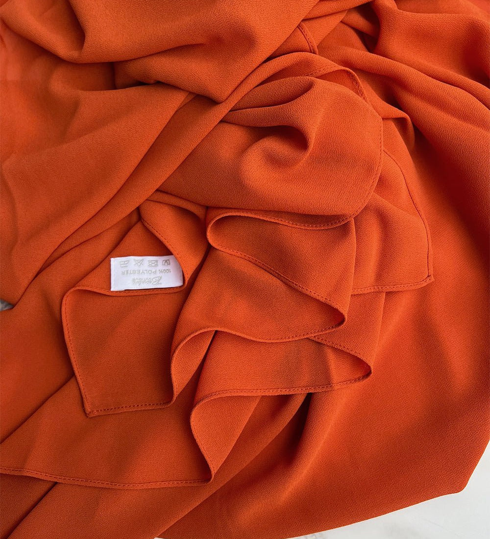 Pumpking Orange Chiffon Hijab - Chiffon
