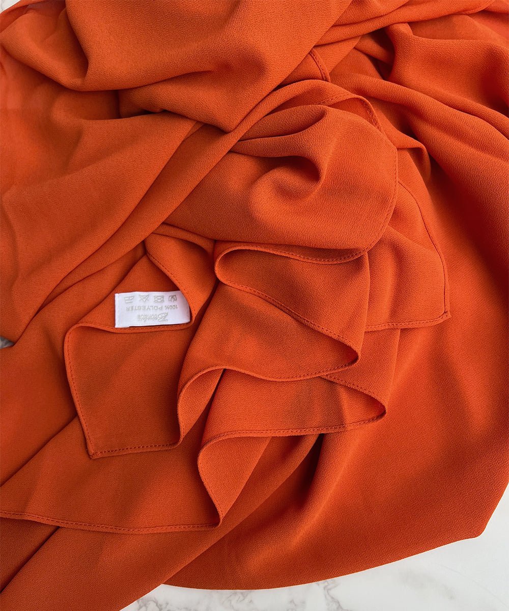 Pumpking Orange Chiffon Hijab - Chiffon