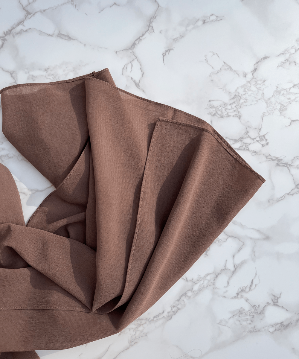 Roasted-Cocoa Chiffon Hijab - Chiffon